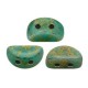 Cuentas de vidrio Kos® par Puca® - Opaque green turquoise bronze 63130/15496
